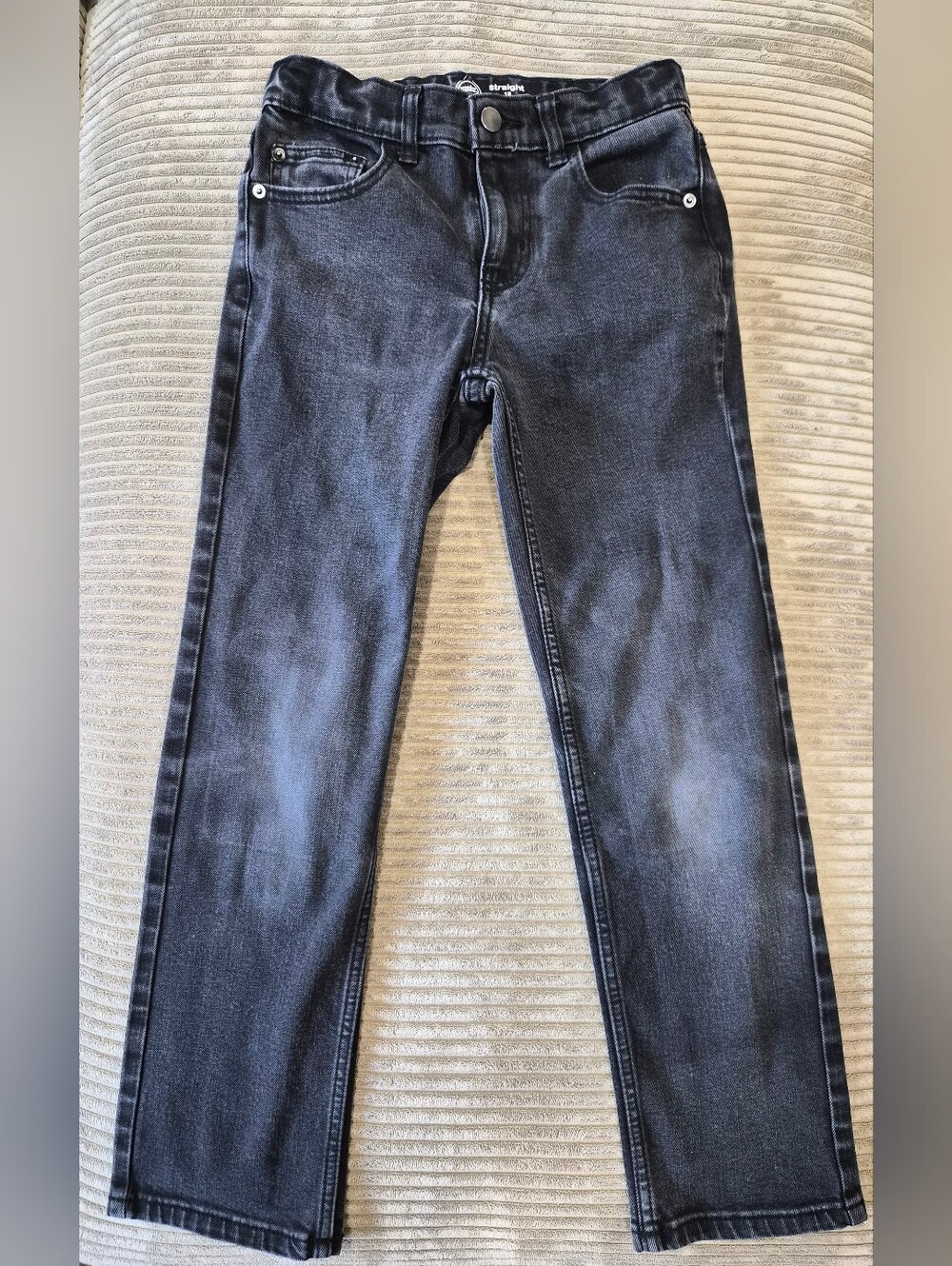 Wonder Nation Straight Leg Jeans Kids Size 10 Faded Washed Black Grunge